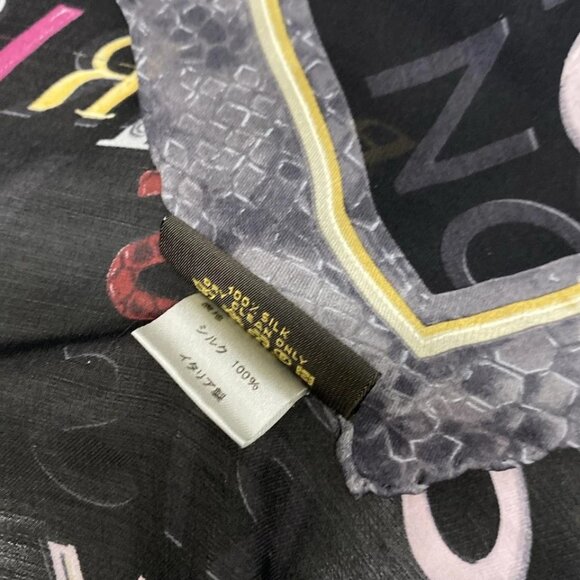 LOUIS VUITTON Black Gray Multi Scarf 237-042425 - Picture 4 of 5